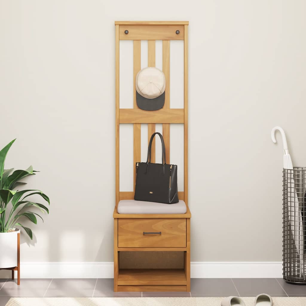 Hall Tree "SANDNES" 45x40x159,5 cm Solid Wood Pine