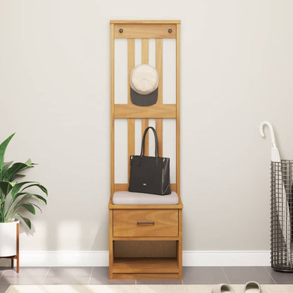 Hall Tree "SANDNES" 45x40x159,5 cm Solid Wood Pine