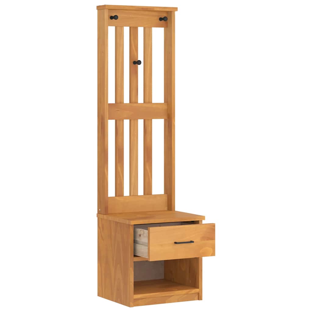 Hall Tree "SANDNES" 45x40x159,5 cm Solid Wood Pine