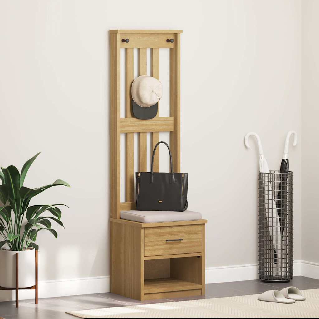 Hall Tree SANDNES 45x40x159.5 cm Solid Wood Pine