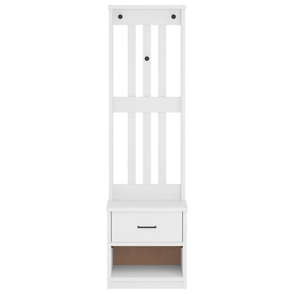 Hall Tree SANDNES White 45x40x159.5 cm Solid Wood Pine
