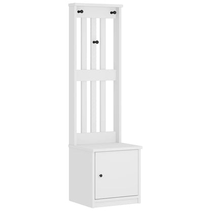 Hall Tree "SANDNES" White 45x40x159,5 cm Solid Wood Pine
