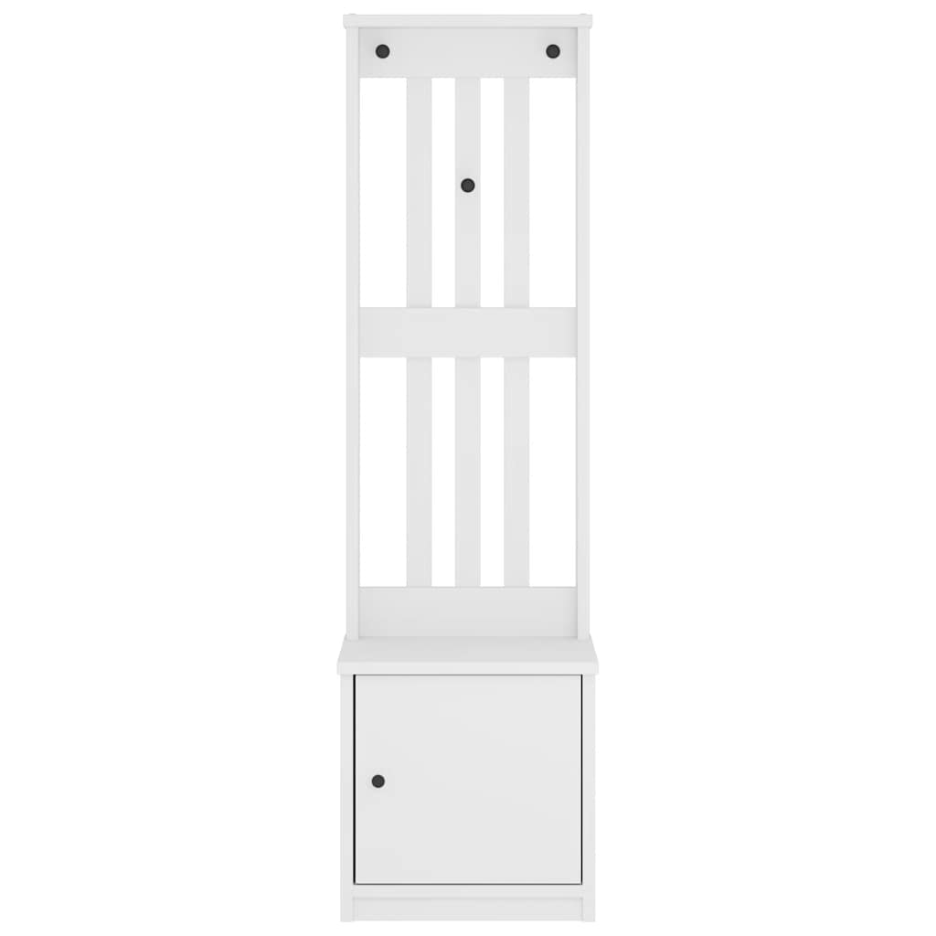 Hall Tree "SANDNES" White 45x40x159,5 cm Solid Wood Pine