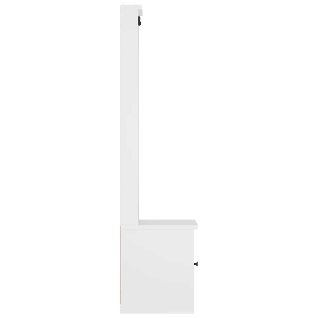 Hall Tree SANDNES White 45x40x159.5 cm Solid Wood Pine