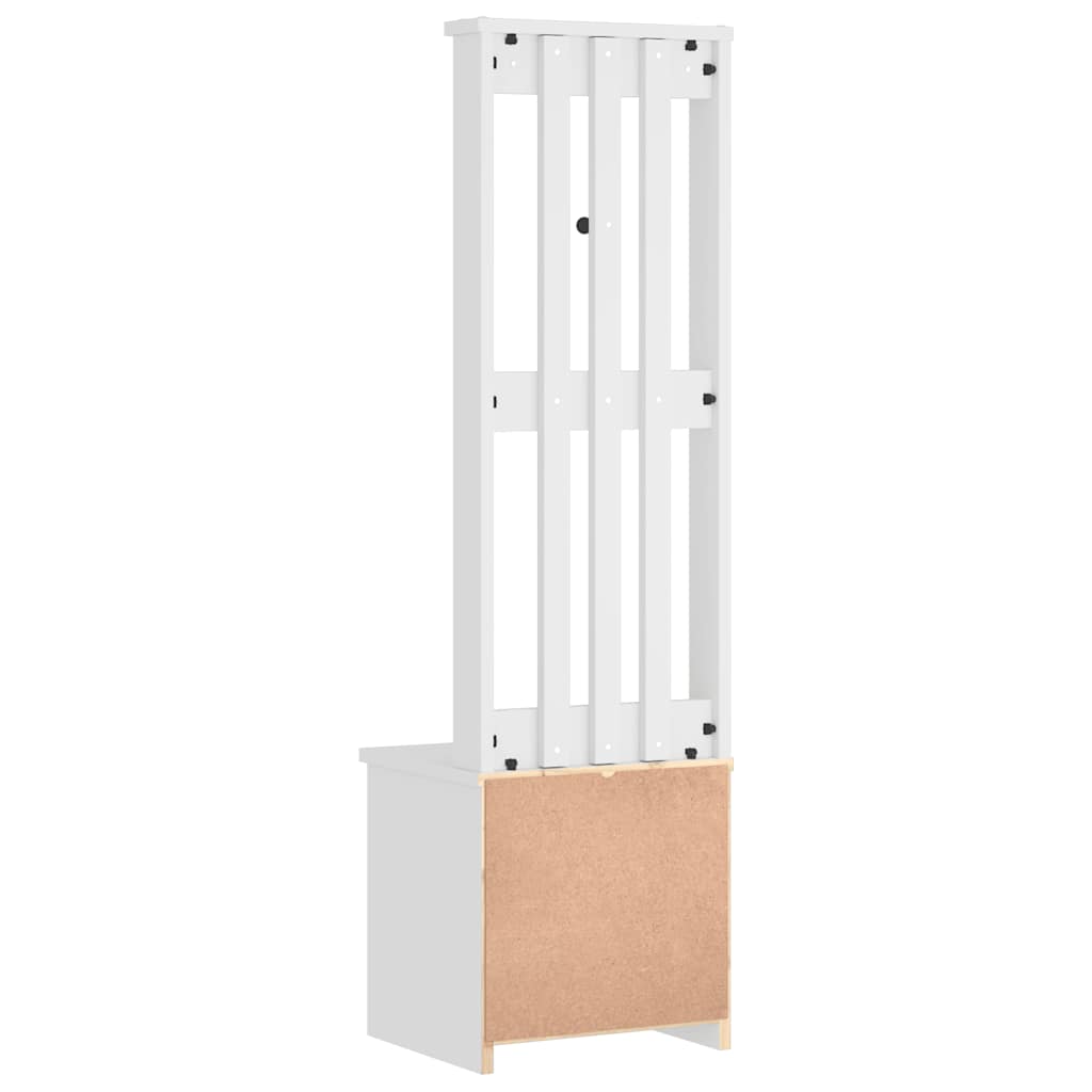 Hall Tree "SANDNES" White 45x40x159,5 cm Solid Wood Pine