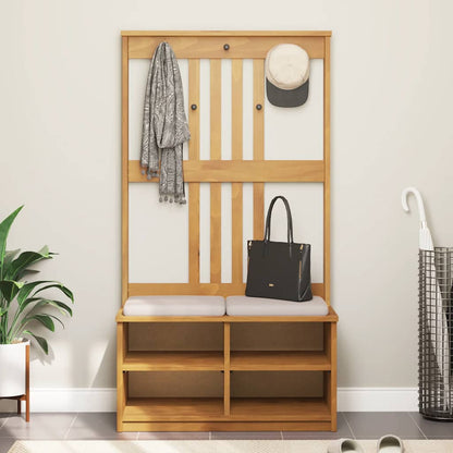 Hall Tree SANDNES 87x40x159.5 cm Solid Wood Pine