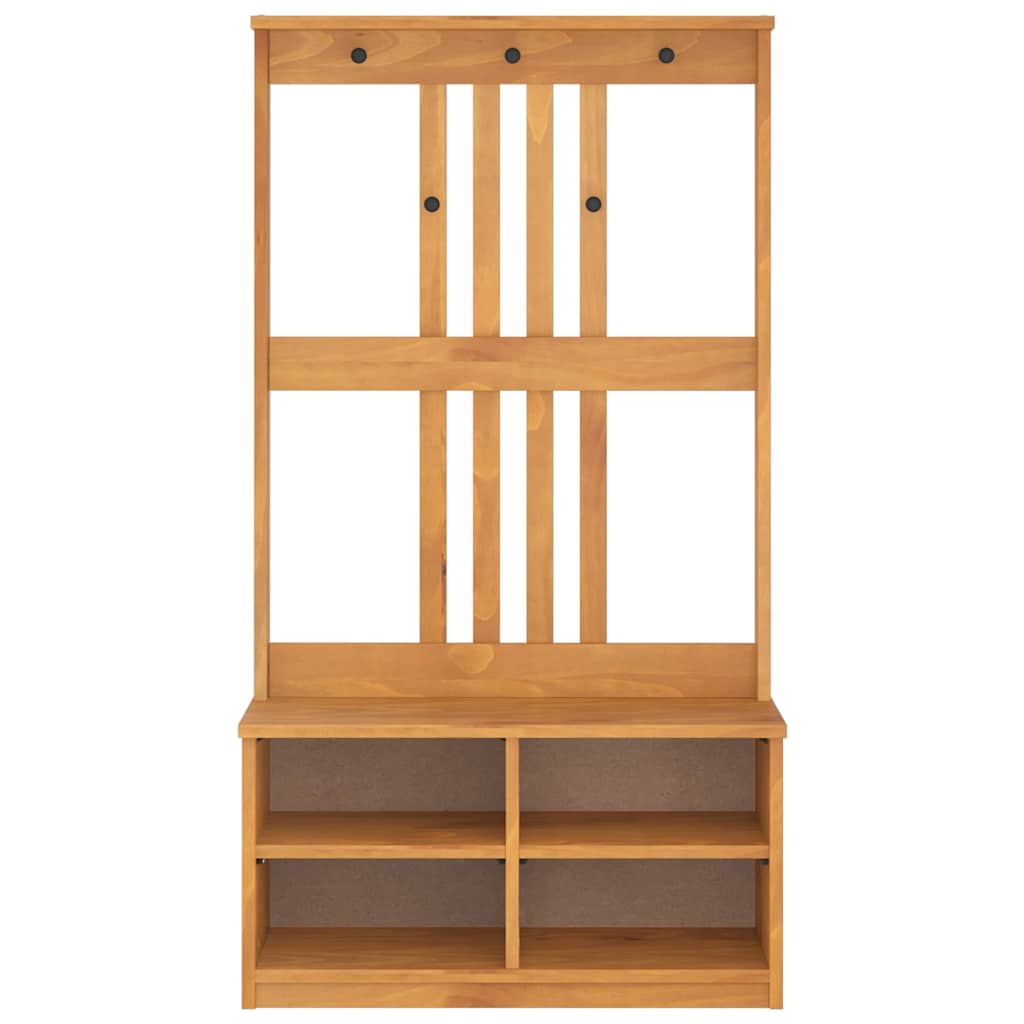 Hall Tree SANDNES 87x40x159.5 cm Solid Wood Pine