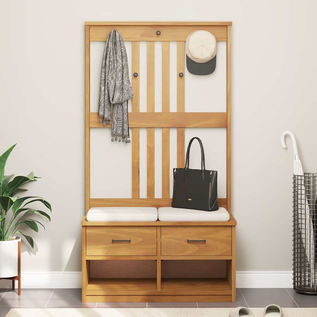 Hall Tree "SANDNES" 87x40x159,5 cm Solid Wood Pine