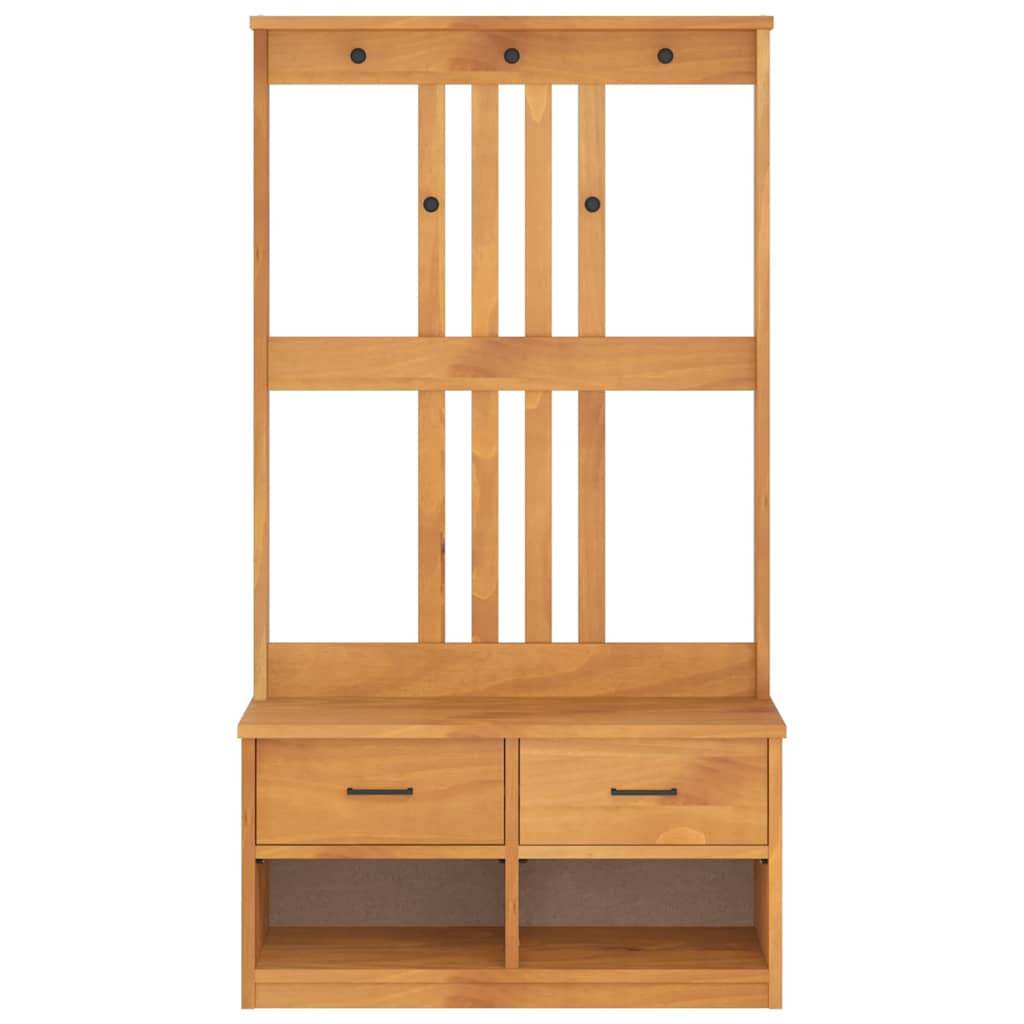 Hall Tree "SANDNES" 87x40x159,5 cm Solid Wood Pine