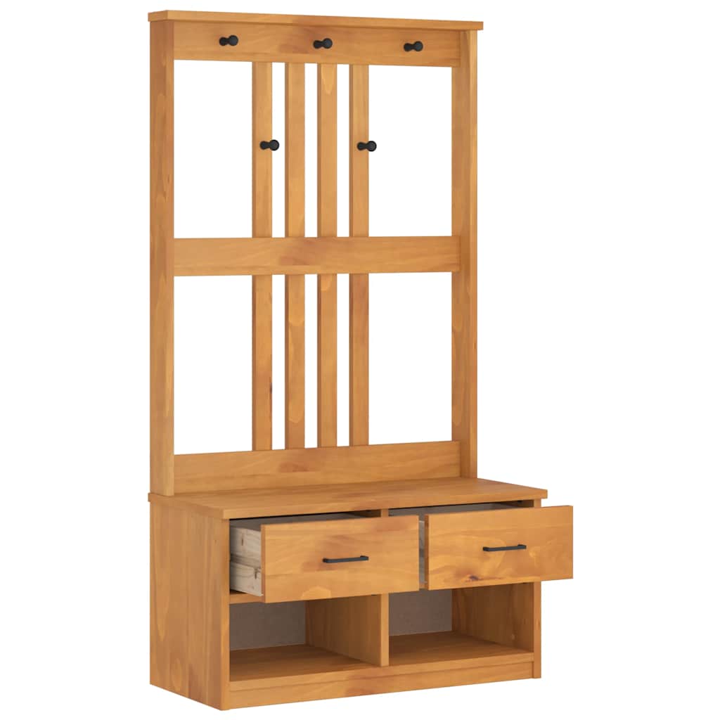 Hall Tree "SANDNES" 87x40x159,5 cm Solid Wood Pine