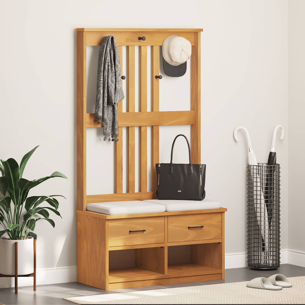 Hall Tree "SANDNES" 87x40x159,5 cm Solid Wood Pine