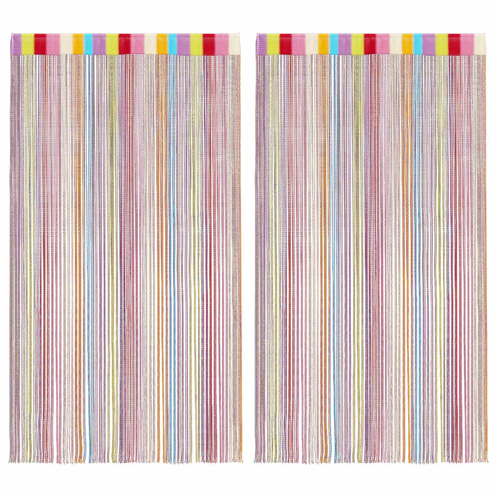 String Curtains 2 pcs Multicolour 140x250 cm