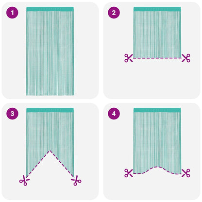 String Curtains 2 pcs Turquoise 100x250 cm