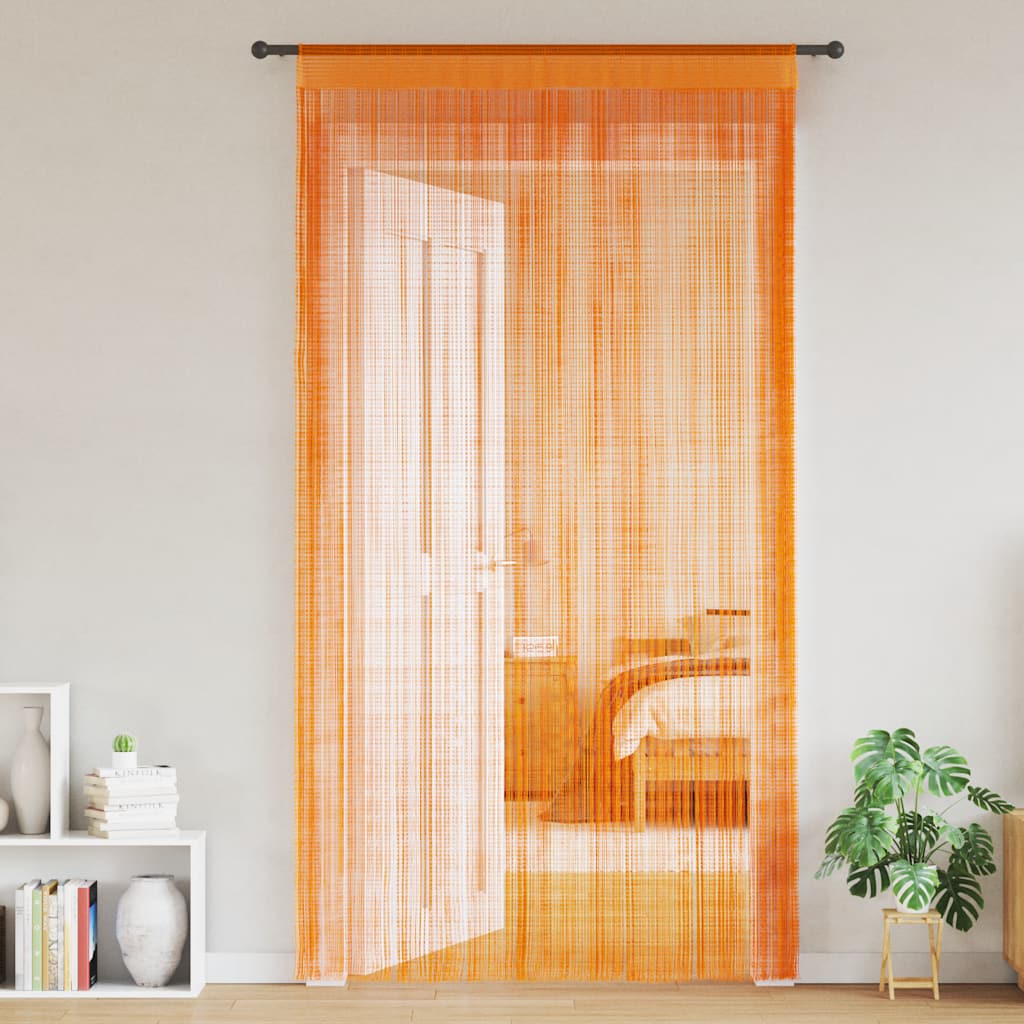 String Curtains 2 pcs Orange 100x250 cm