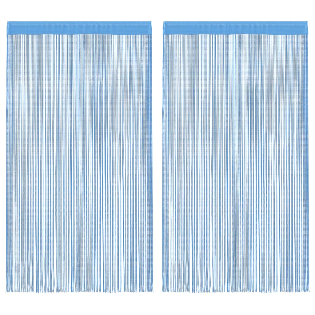 String Curtains 2 pcs Light Blue 100x250 cm