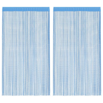String Curtains 2 pcs Light Blue 100x250 cm