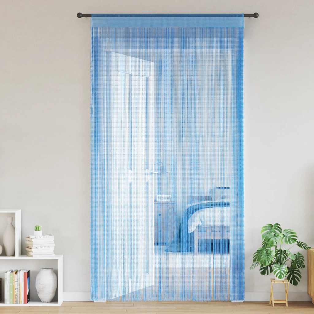 String Curtains 2 pcs Light Blue 140x250 cm