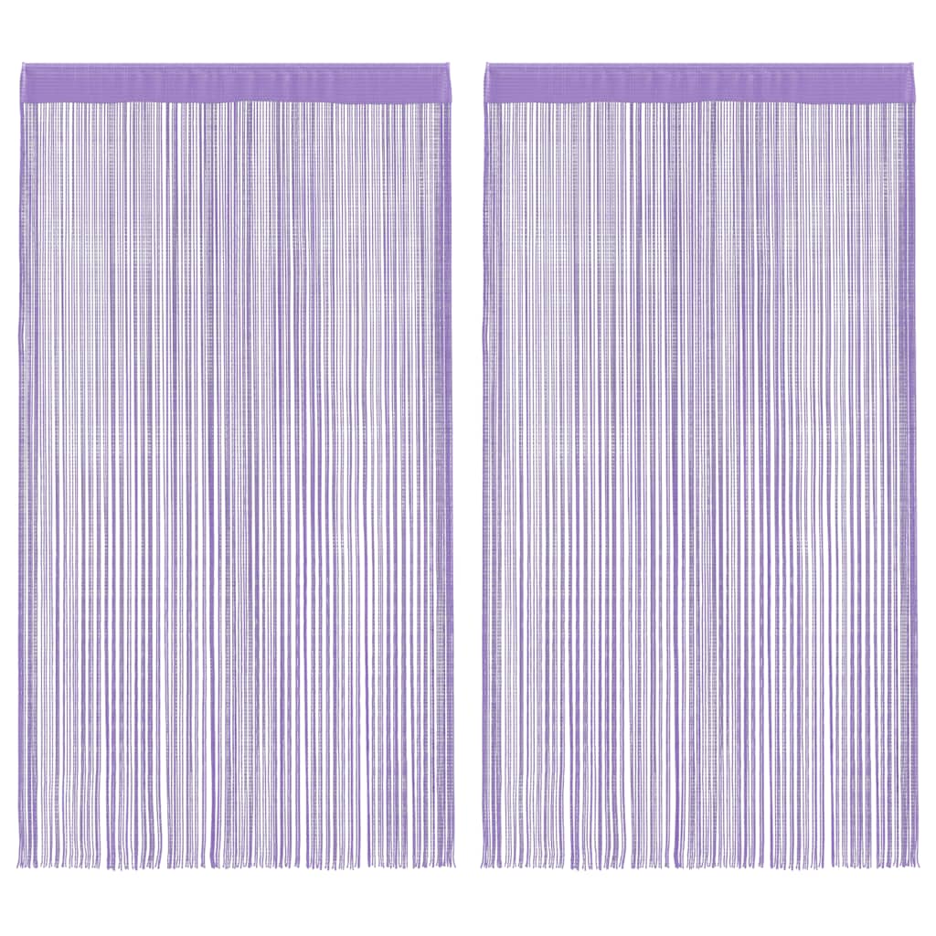 String Curtains 2 pcs Purple 100x250 cm