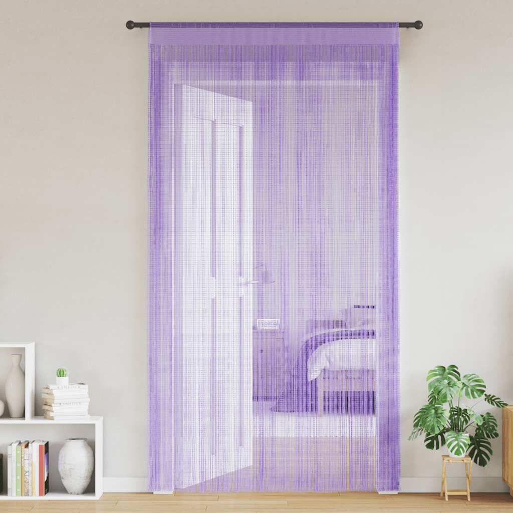 String Curtains 2 pcs Purple 140x250 cm
