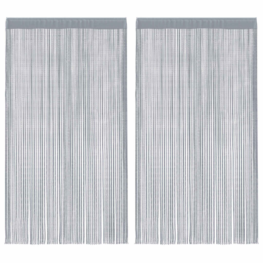 String Curtains 2 pcs Light Grey 140x250 cm