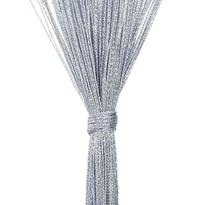 String Curtains 2 pcs Light Grey 140x250 cm