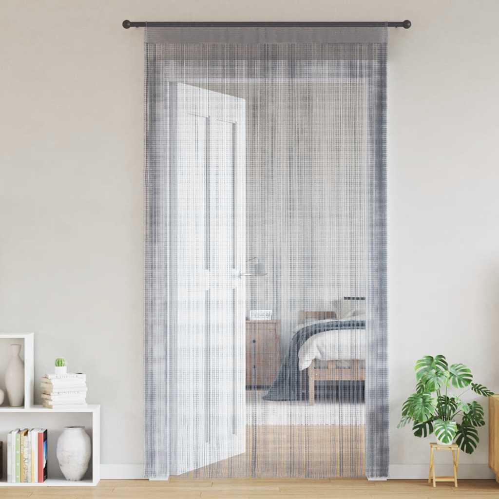 String Curtains 2 pcs Light Grey 140x250 cm