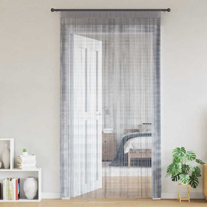 String Curtains 2 pcs Light Grey 140x250 cm