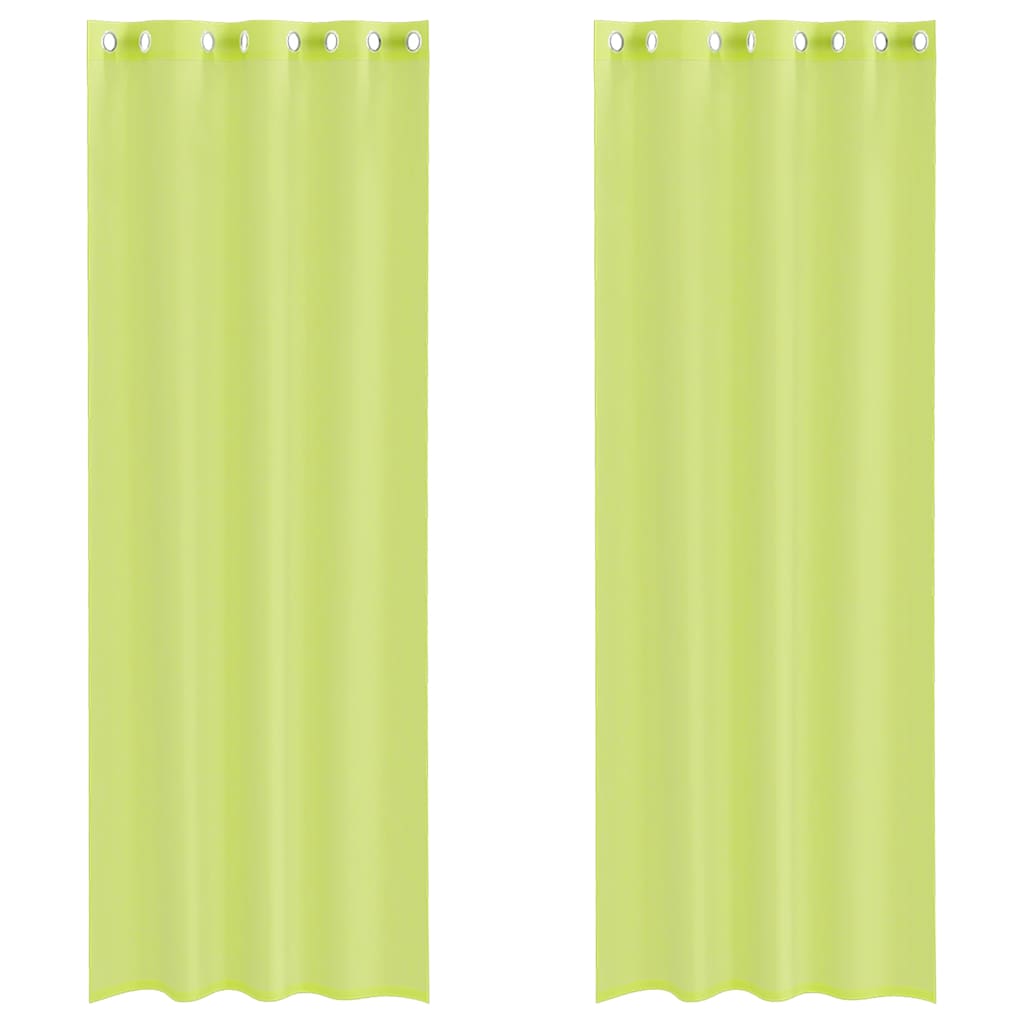 Voile Curtains with Grommets 2 pcs Apple Green 140x260 cm