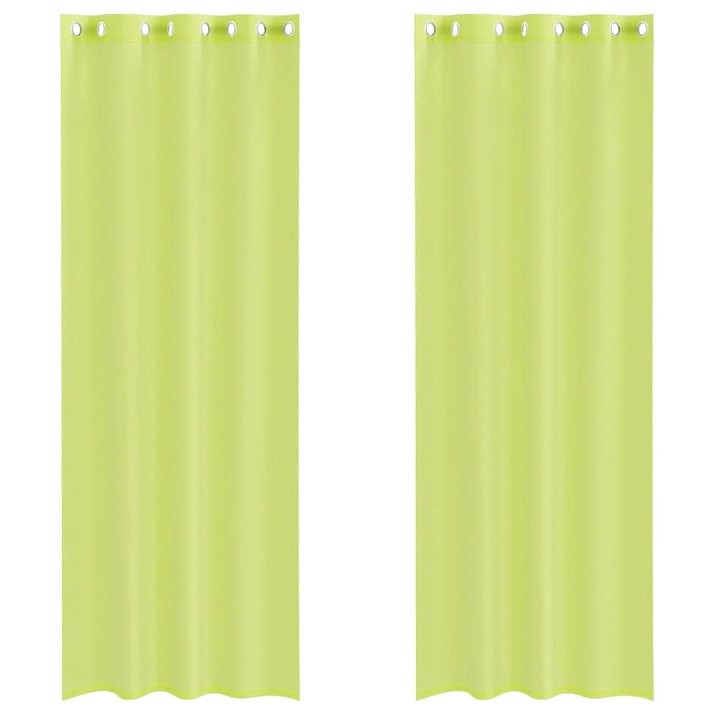 Voile Curtains with Grommets 2 pcs Apple Green 140x300 cm
