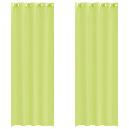Voile Curtains with Grommets 2 pcs Apple Green 140x300 cm