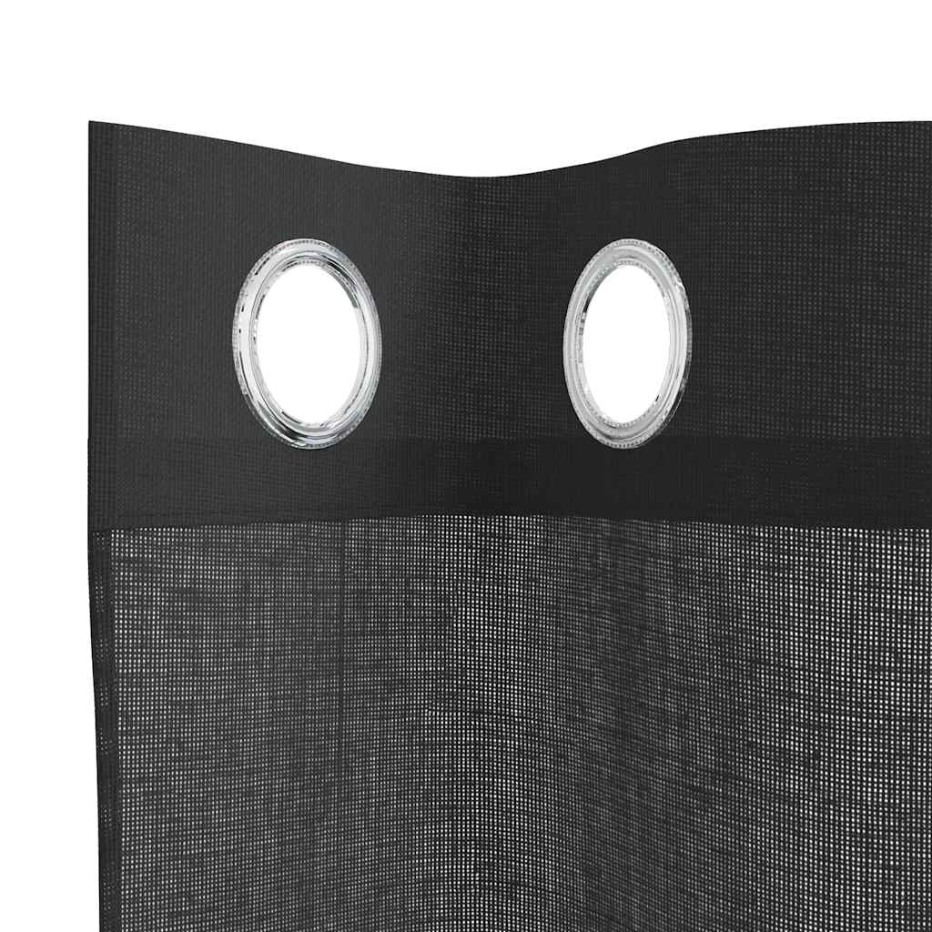 Voile Curtains with Grommets 2 pcs Black 140x140 cm
