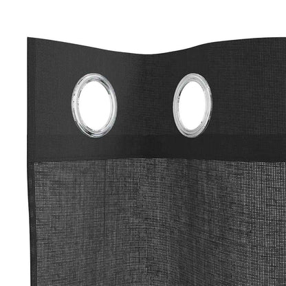 Voile Curtains with Grommets 2 pcs Black 140x140 cm
