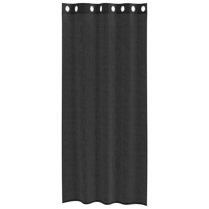Voile Curtains with Grommets 2 pcs Black 140x245 cm