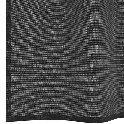 Voile Curtains with Grommets 2 pcs Black 140x300 cm