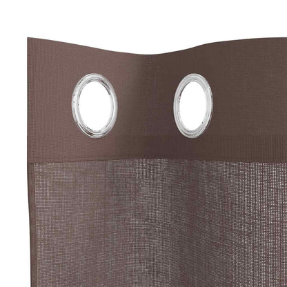 Voile Curtains with Grommets 2 pcs Brown 140x140 cm