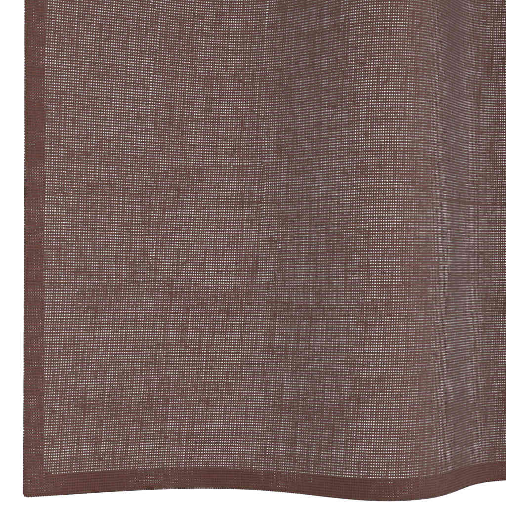 Voile Curtains with Grommets 2 pcs Brown 140x140 cm
