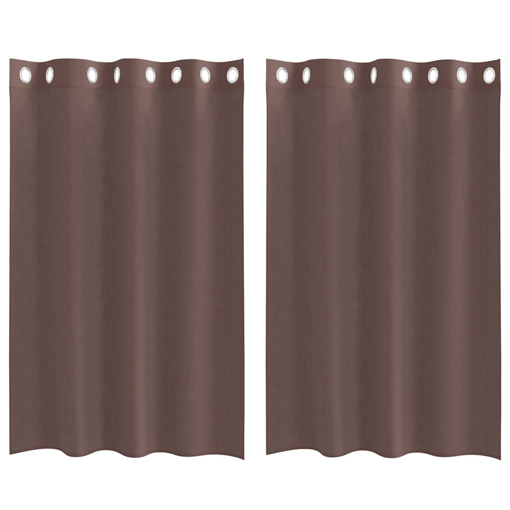 Voile Curtains with Grommets 2 pcs Brown 140x175 cm