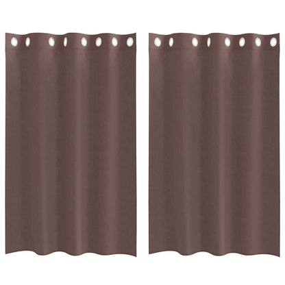 Voile Curtains with Grommets 2 pcs Brown 140x175 cm