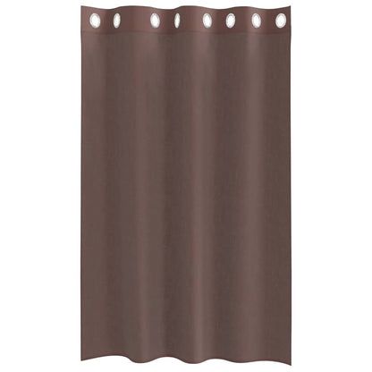 Voile Curtains with Grommets 2 pcs Brown 140x175 cm