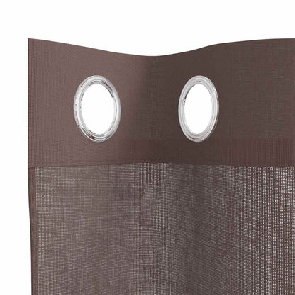 Voile Curtains with Grommets 2 pcs Brown 140x175 cm