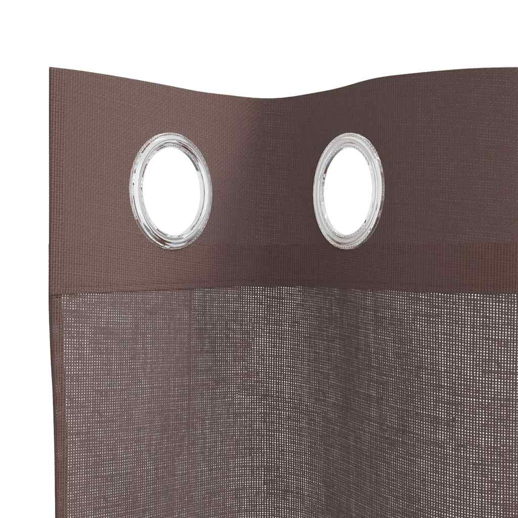 Voile Curtains with Grommets 2 pcs Brown 140x225 cm