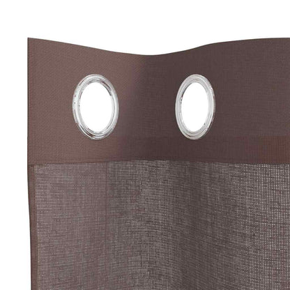 Voile Curtains with Grommets 2 pcs Brown 140x225 cm
