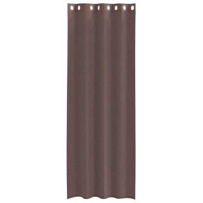 Voile Curtains with Grommets 2 pcs Brown 140x260 cm