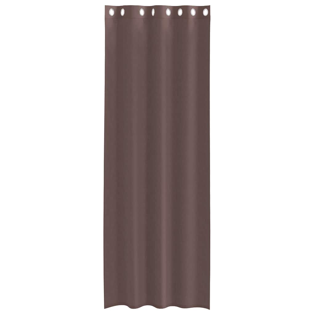 Voile Curtains with Grommets 2 pcs Brown 140x300 cm