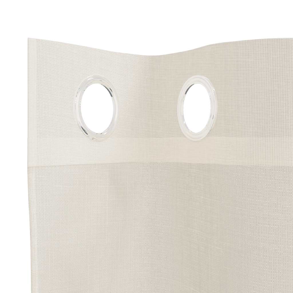 Voile Curtains with Grommets 2 pcs Cream 140x140 cm