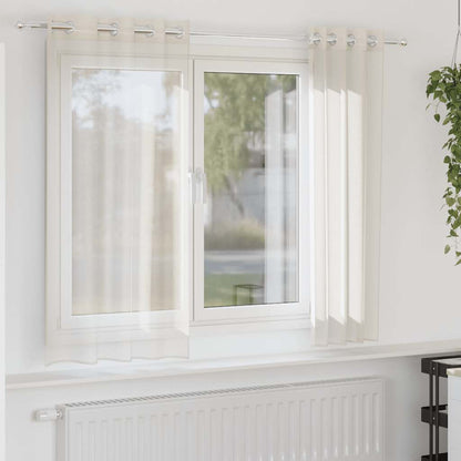 Voile Curtains with Grommets 2 pcs Cream 140x175 cm