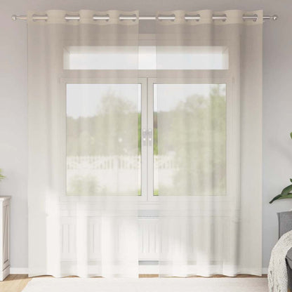 Voile Curtains with Grommets 2 pcs Cream 140x245 cm