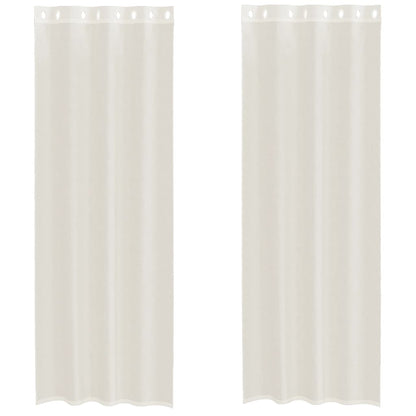 Voile Curtains with Grommets 2 pcs Cream 140x300 cm