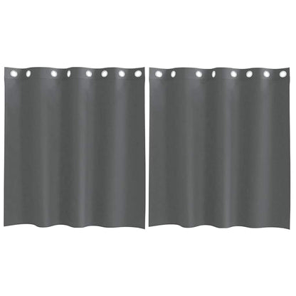 Voile Curtains with Grommets 2 pcs Dark Grey 140x140 cm