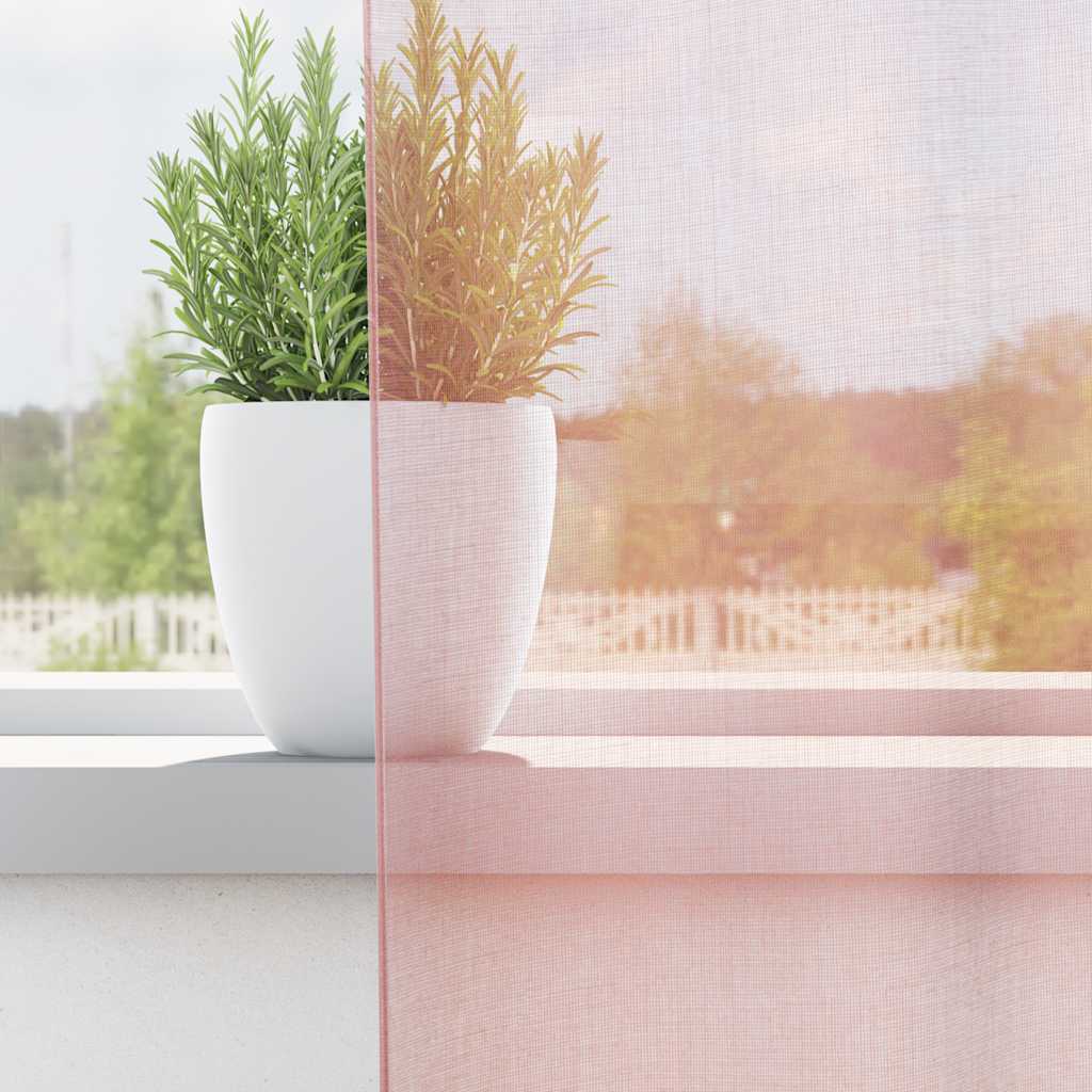 Voile Curtains with Grommets 2 pcs Light Pink 140x140 cm